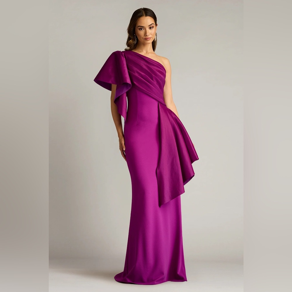 TADASHI SHOJI - SANTA FE DRAPED FLOUNCE GOWN